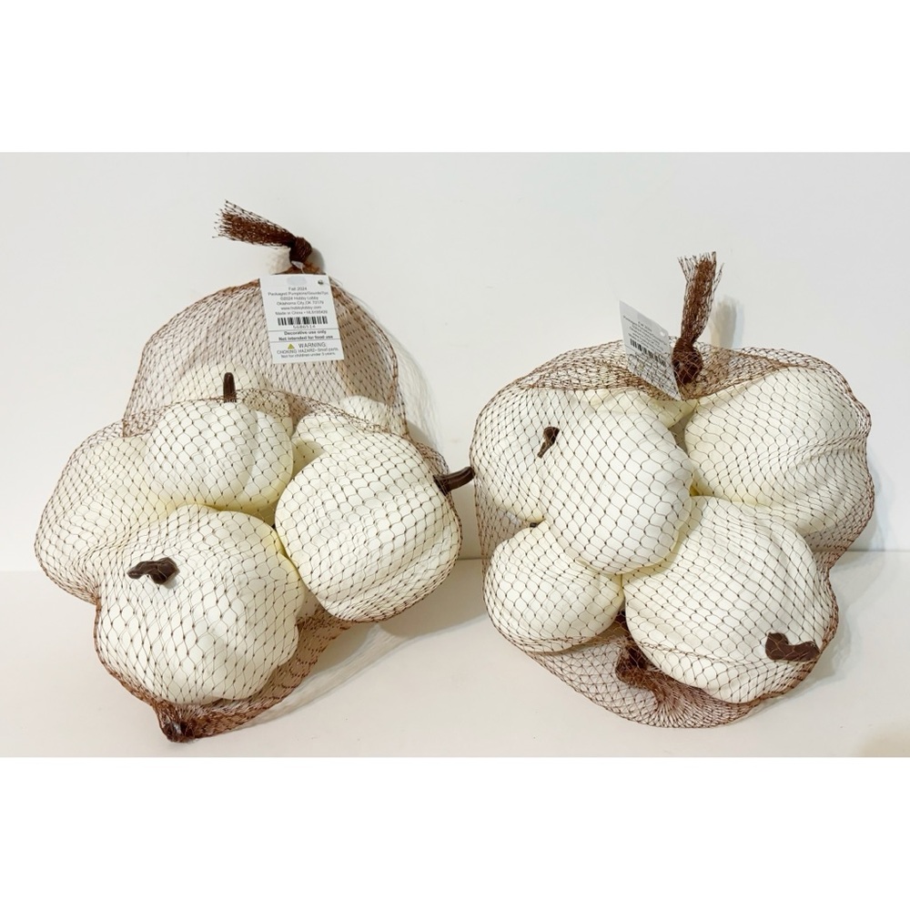 Hobby Lobby Pumpkin Gourds, Fall Decor, Off-White, 14 Piece, Small & Medium, NEW